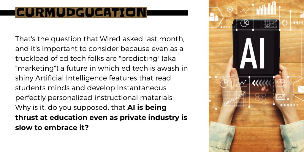 BillHonig1's tweet photo. Why Isn't Artificial Intelligence More Widely Used? https://t.co/Zsgcr9SxAu #edchat via @palan57 https://t.co/dhVCD6QfUb
