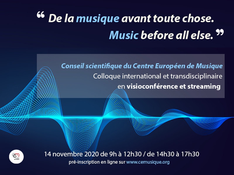 CemCentre's tweet photo. ''De la musique avant toute chose / Music before all else.'' 🇪🇺🎶Inscrivez-vous au colloque en ligne du @CemCentre  qui bouscule les frontières académiques 🎶🇪🇺 : https://t.co/ZijV9AtiBO
#letschangetones https://t.co/hYwXaYB7Ir