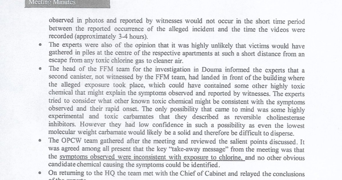 10) The minutes of the toxicology meeting can be read here:  https://wikileaks.org/opcw-douma/document/actual_toxicology_meeting_redacted/
