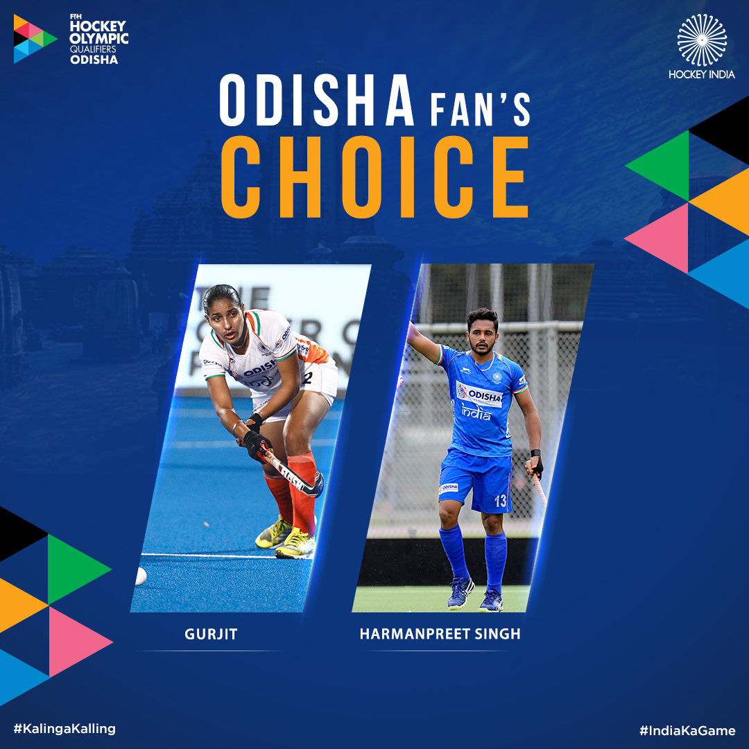 TheHockeyIndia's tweet photo. A round of applause for Gurjit and Harmanpreet who bagged the Odisha Fan Choice Awards that evening.
#IndiaKaGame #FIHHockeyOlympicQualifiersOdisha #INDvUSA #INDvRUS #RoadToTokyo #Tokyo2020 #KalingaKalling #GiftOfHockey @13harmanpreet https://t.co/zFZcdXfV4j