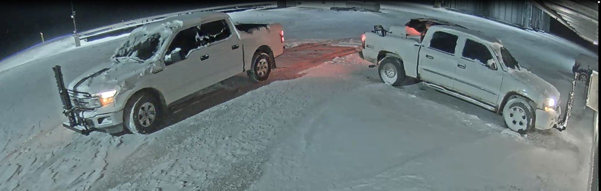 2 trucks stolen...cops chasing  for the last hr in the grand valley shelburne  area.. let me know if u see any of these trucks..both have hitches on the front