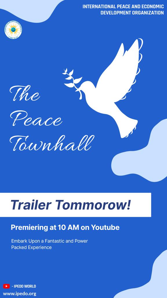 ipedoofficial's tweet photo. IPEDO'S The Peace Townhall #Trailer Premiering on YouTube Tomorrow at 10 AM. Get Ready for a Fantastic Experience :)
#Peace #Twitter #Youtube #Event https://t.co/vJ4k9aAcsr