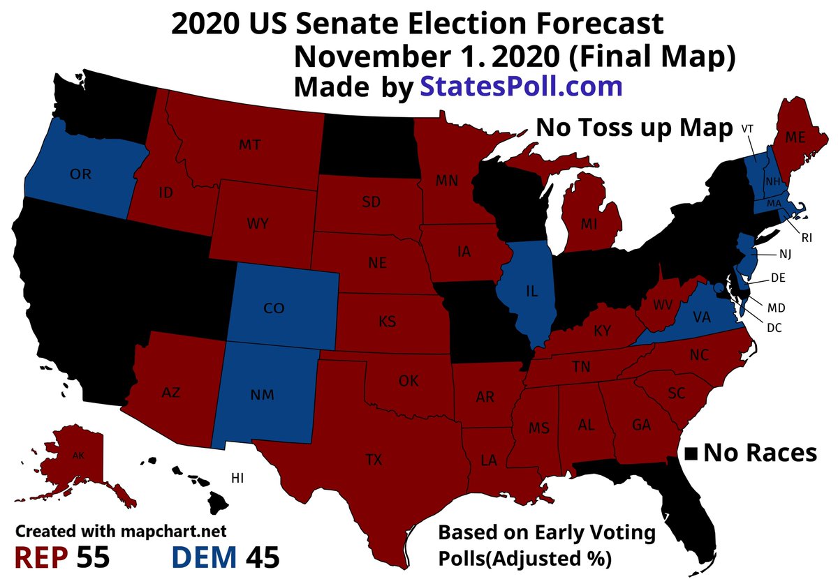 22/ Last but not least a few bets on the  #senate.Republicans over 50 seats @ 3 - 8/10Republicans to win Arizona @ 4,25 - 4/10Republicans to win Michigan @ 3 - 3/10Republicans to win North Carolina @ 2,2 - 3/10