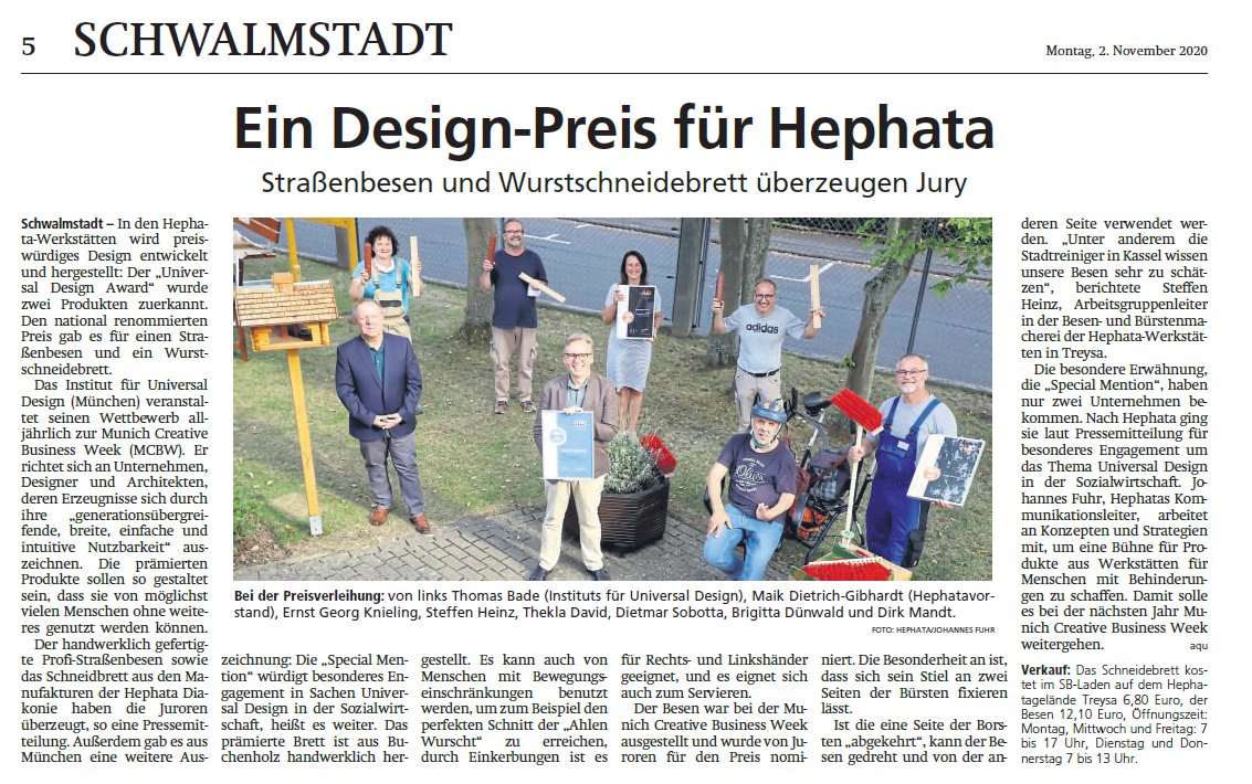 design_tb's tweet photo. Wir freuen uns über soviel Aufmerksamkeit für das Hephata Team und das Universal Design!!! Herzliche Grüße nach Fritzlar!
#universaldesign #design #socialdesign #inklusion #teilhabe #hephata
Jetzt anmelden zur Universal Design competition 2021!https://t.co/aLRgxIl8Yu https://t.co/NeV0lPMYsY