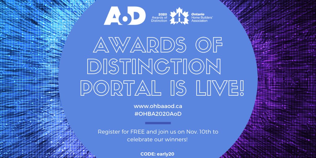 Welcome to the first OHBA Awards of Distinction LIVE virtual event. Our portal is now OPEN!!!

• Edit your user profile
• Start connecting with industry colleagues
• Participate in our Play-to-Win challenge
• View our People’s Choice Finalists &amp; prepare to vote 

#OHBA2020AoD