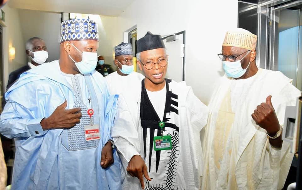 Press Affairs, Gombe Govāt (@inuwamedia) on Twitter photo Photo news: <a href="/GovernorInuwa/">Muhammadu Inuwa Yahaya</a> of Gombe state, Chief of Staff to the President, Prof. Ibrahim Gambari and Governor Nasiru el-Rufai of Kaduna state, during the meeting of northern states governors with the region's Emirs and Chiefs, in Kaduna on Monday. Photo news: <a href="/GovernorInuwa/">Muhammadu Inuwa Yahaya</a> of Gombe state, Chief of Staff to the President, Prof. Ibrahim Gambari and Governor Nasiru el-Rufai of Kaduna state, during the meeting of northern states governors with the region's Emirs and Chiefs, in Kaduna on Monday.