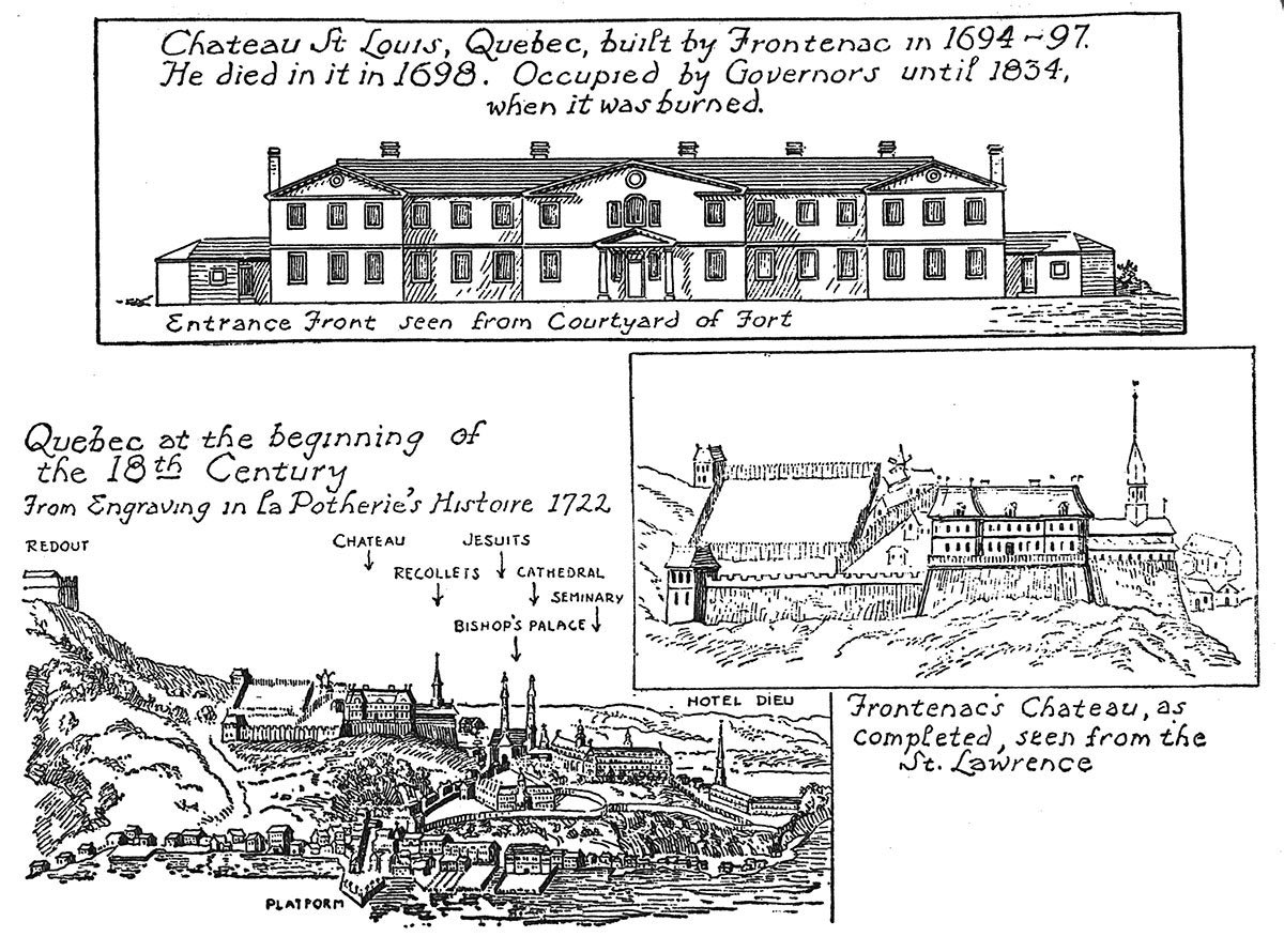 Chateau St. Louis, Quebec can be seen up on the hill.