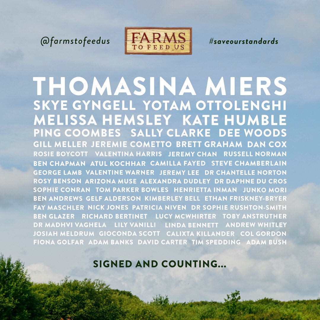 We have +5000 signatures for our letter so far! We have only TWO days until the amendments go back to the House of Commons, so please keep signing and sharing the letter - who agrees that this would be a super line up for a regenerative food festival? 🙌🥬 #saveourstandards