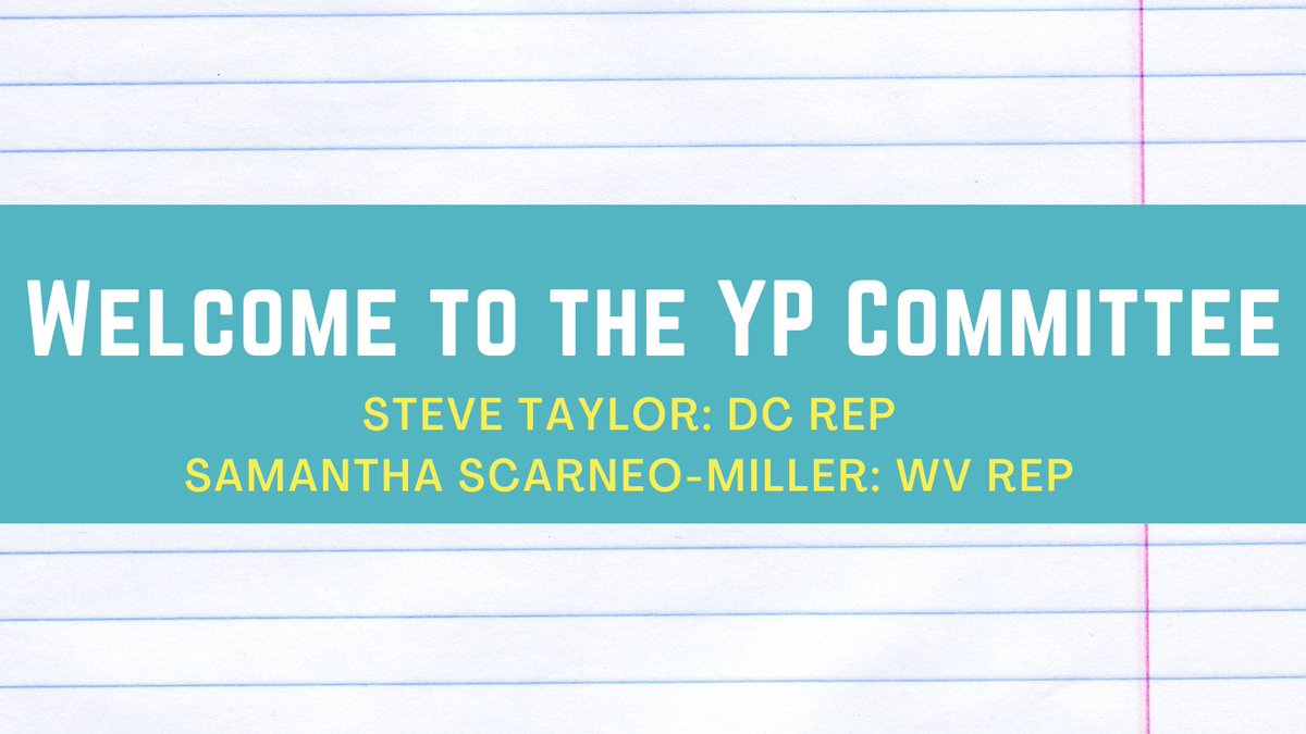 maata_ypc's tweet photo. Help us in giving a big welcome to our newest committee representatives: Steve Taylor for DC and Samantha Scarneo-Miller for West Virginia. Thanks for volunteering for the Young Professionals Committee! #D3YPC https://t.co/0E84PKNSZo