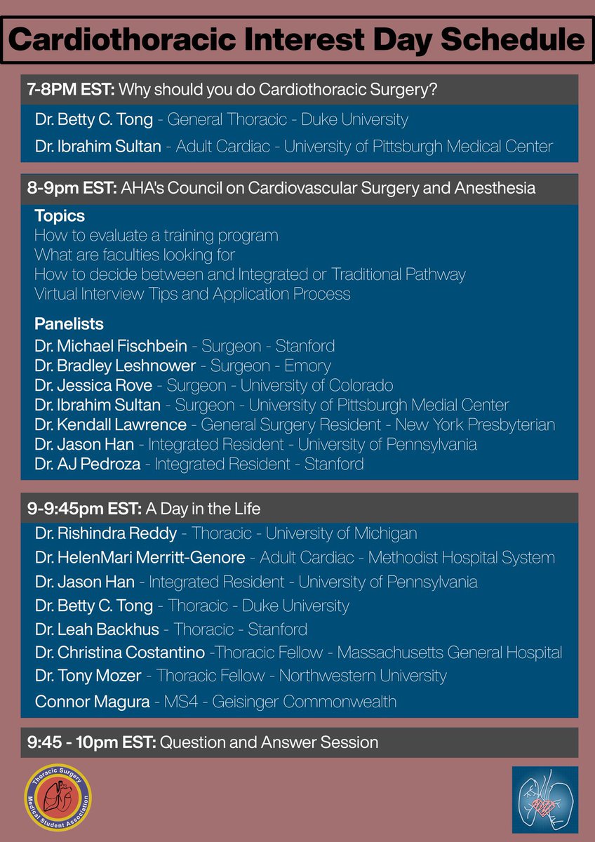 We are pleased to announce that we will be collaborating with <a href="/ThoracicStudent/">TSMA</a> and <a href="/TSRA_official/">TSRA</a> on November 12th 7-10pm EST. This will be a very rewarding experience for all early career individuals interested in Surgery and Anesthesia!