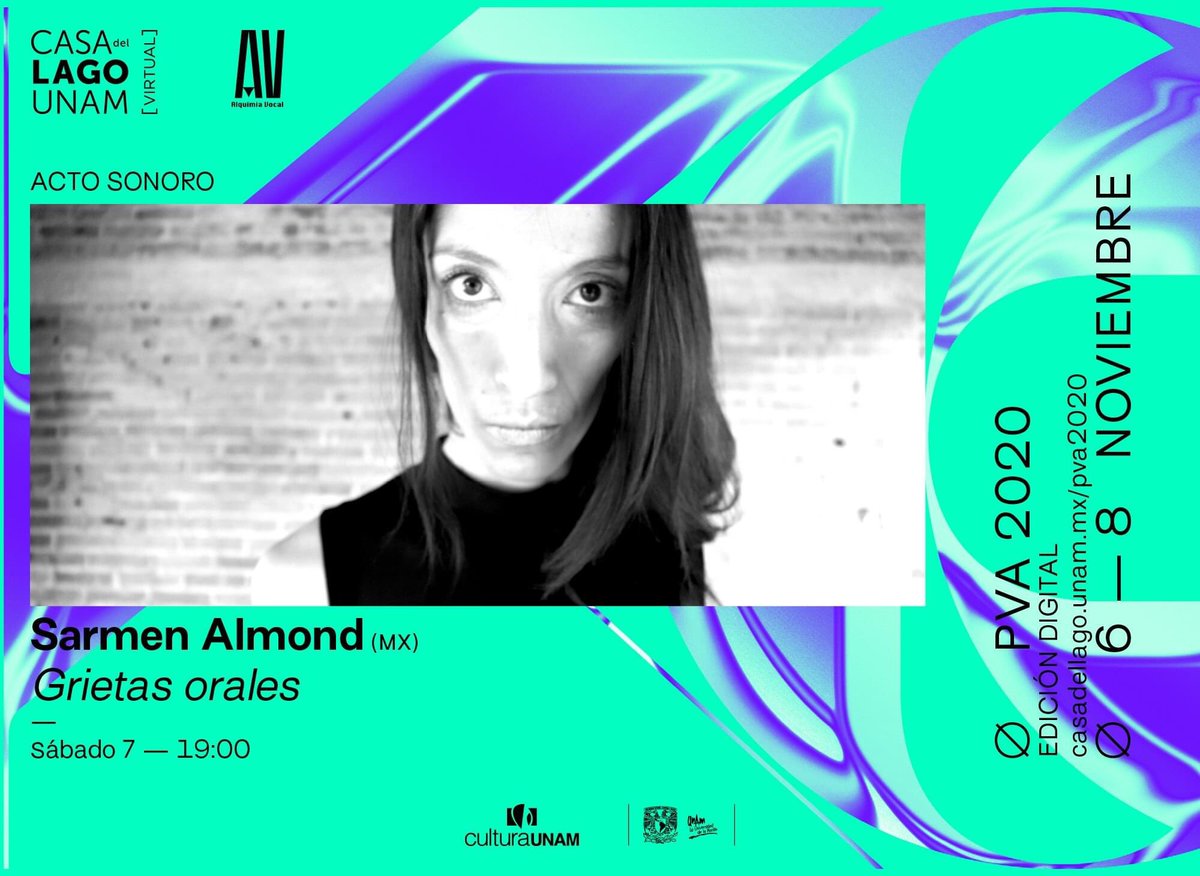sarmen_almond's tweet photo. Los convocó! Este sábado 7NOV- 7PM Por @CasadelLago #PVA2020 Poesía en Voz Alta * 😮😯😲 * #voice #voix #alquimiavocal #voiceperformance #voz #vociferar https://t.co/2osiWRT6E7