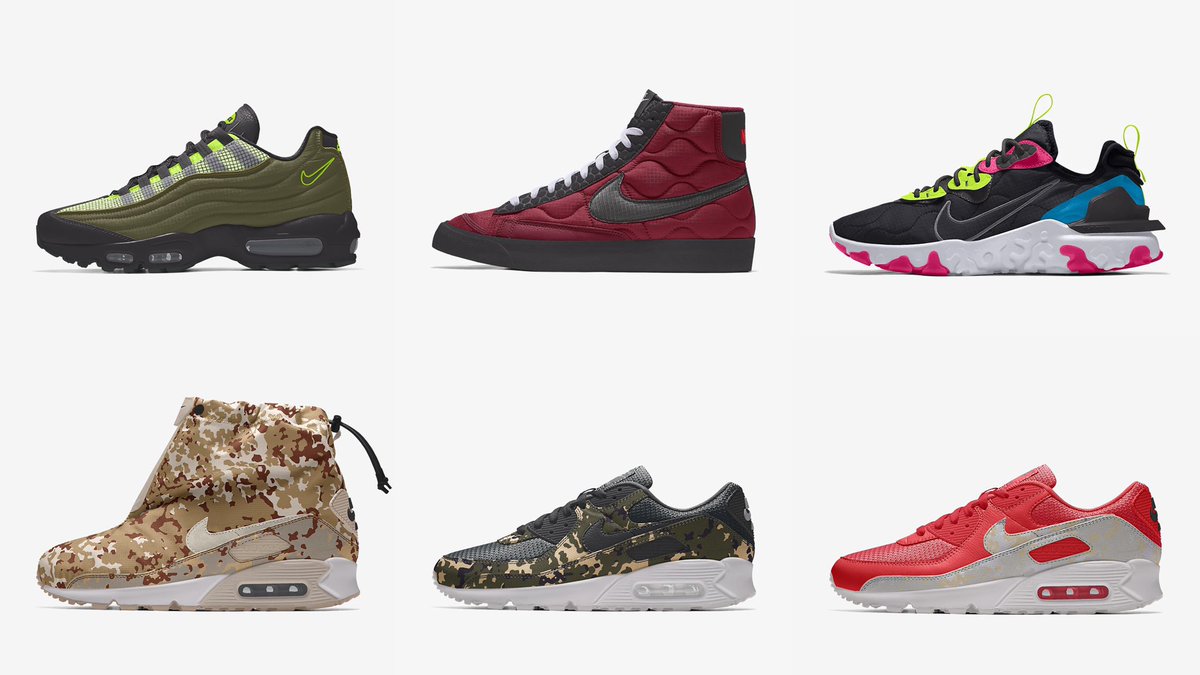 Nike By You now available via <a href="/nikestore/">Nike.com</a> 

3M Collection
AF1 bit.ly/3mzeSnG
AM95 bit.ly/2JgsqGd
Blazer Mid bit.ly/37TCFdR
React Vision bit.ly/37TUSIe
-
Air Max 90
bit.ly/37Wji3O

#AD