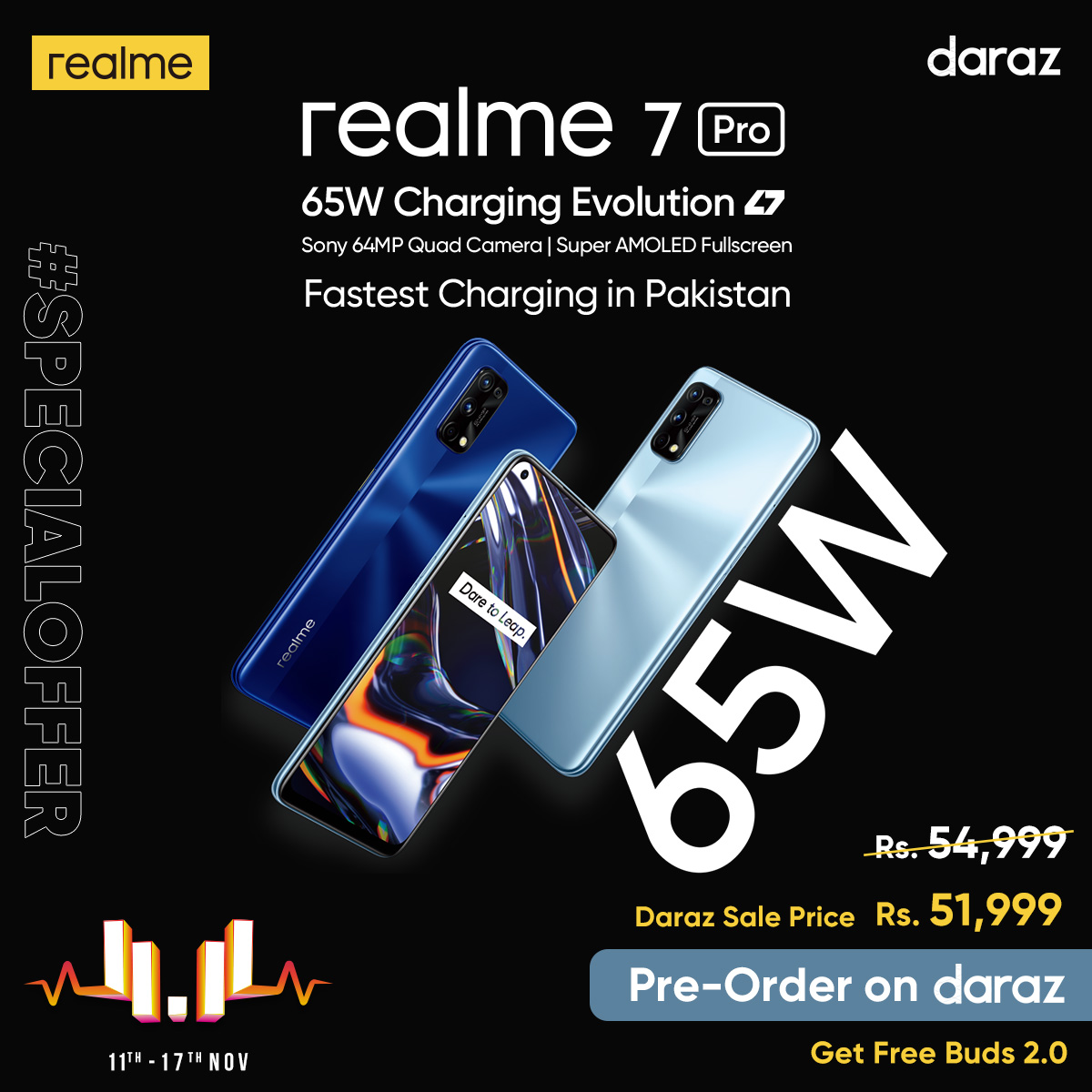 pakistan_realme's tweet photo. Hey real fans! We know it's very hard for you to wait to get your all-new #realme7Pro, so we have good news for our real fans! The Pre-booking of realme 7 Pro has been started only on Daraz. Go to Daraz and pre-book one for your today. #65WChargingEvolution #realme #DareToLeap https://t.co/wwp0KpFdxC