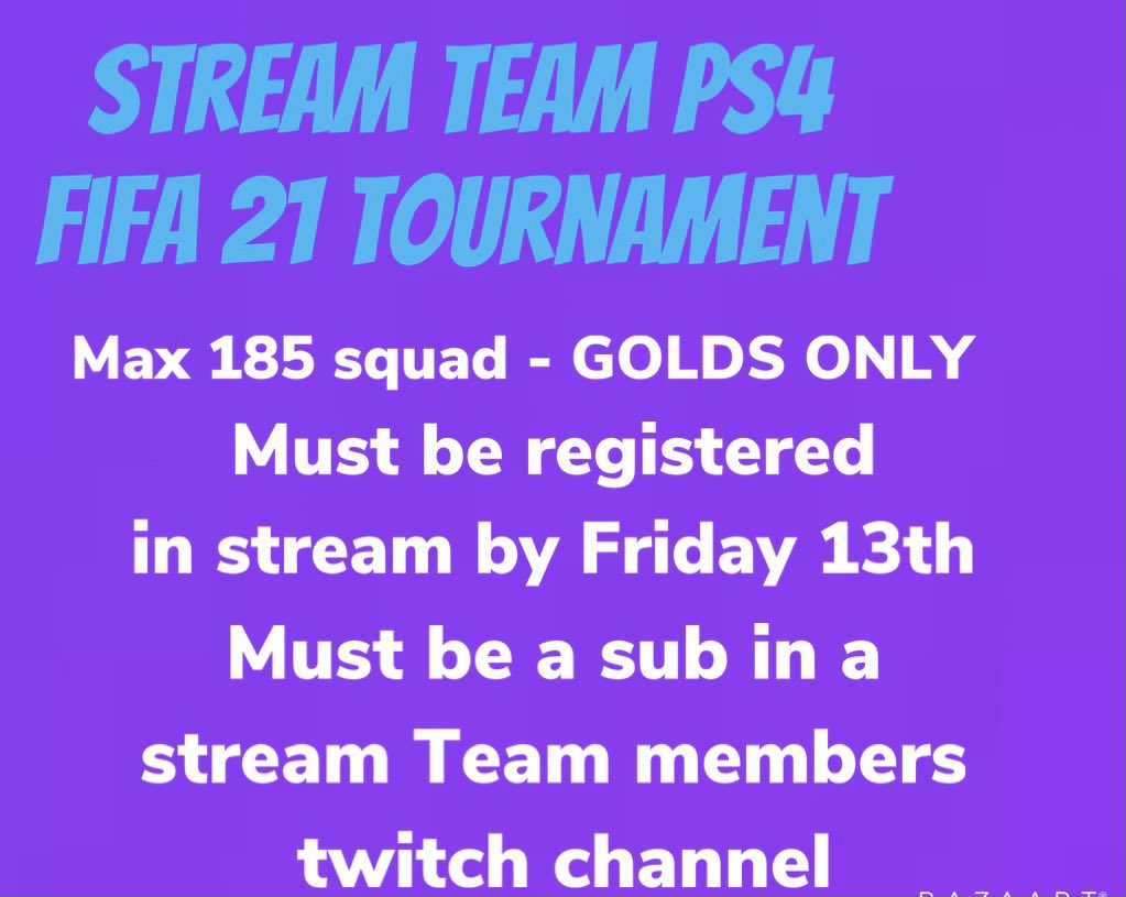 StreamTeam2020's tweet photo. #Announcement 
StreamTeam’s FIRST EVER TOURNAMENT! PS4 #FIFA21 tournament. Saturday 14th November, be subbed in https://t.co/YZZKnrvjAu 
Or https://t.co/MxsDpYju7D 
To be able to enter. DM for more details on how to register https://t.co/y08OANxlv6