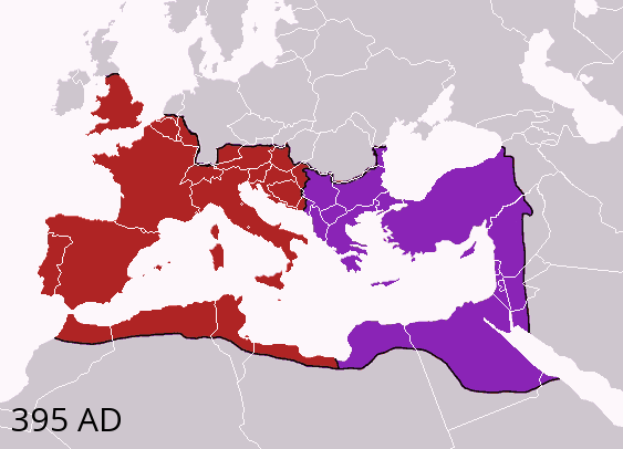 3 - The Unholy Mess of the Western Roman EmpireHOW TO SPOT: looks legit untill you see it lacks the best half (WRE is the red part in the map).WHAT IT WAS: When Diocletian split the empire, he kept the eastern half and yeeted the west to poor Maximian. It didn't last long.
