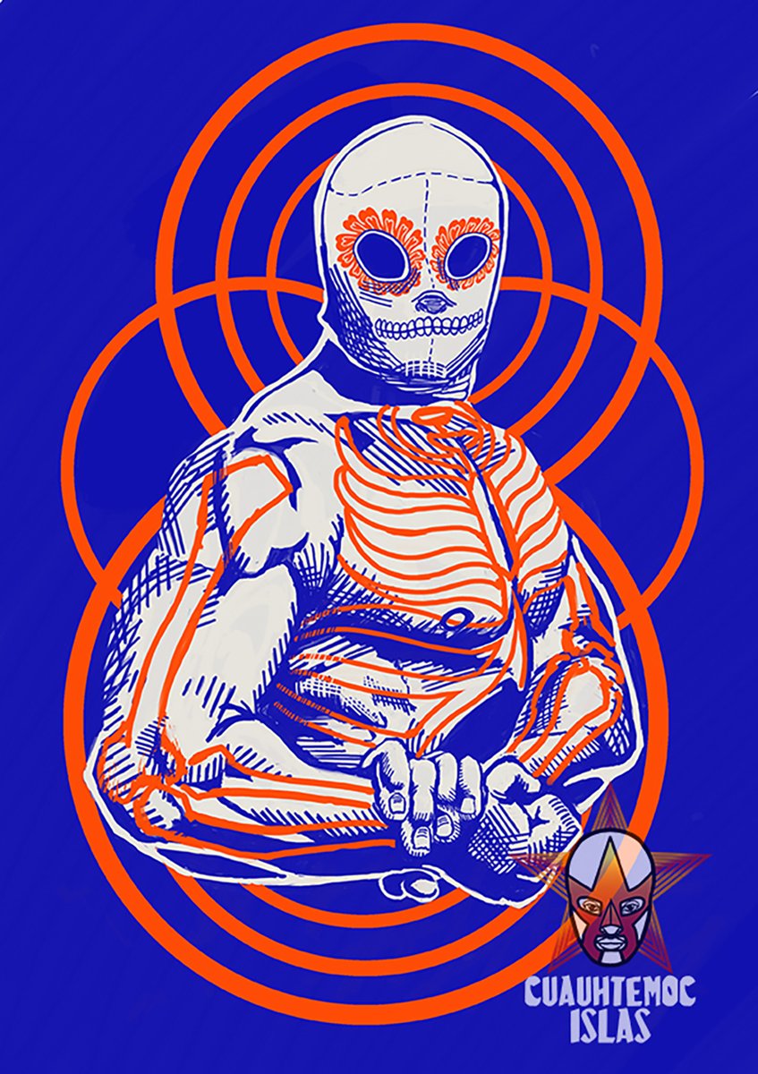 pantingpug's tweet photo. A propósito de Dia de Muertos. "Cempasúchil Enmascarado", 2017, en @Procreate . 
#DiaDeMuertos #luchalibre #luchador #luchalibremexicana https://t.co/tqp29qhWYu