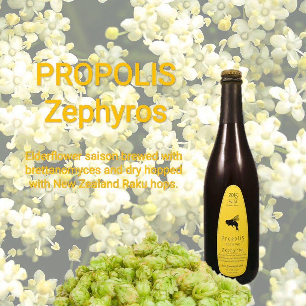 CACraftDist's tweet photo. Propolis Zephyros is an elderflower saison brewed with Propolis house yeast and brettanomyces and dry-hopped with Raju hops from New Zealand. Perfect accompaniment for your Thanksgiving table. https://t.co/wY7sjUFJU2