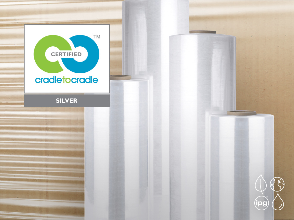 IPGtape's tweet photo. IPG stretch films have been Cradle to Cradle Certified™ Silver, becoming the first #stretchwrap products to be @CradletoCradle Certified! Stretch film is primarily used to secure pallet loads of products prior to shipment. Learn more: https://t.co/ztOLmcejxb #cradletocradle https://t.co/6bBo8Pb5M9