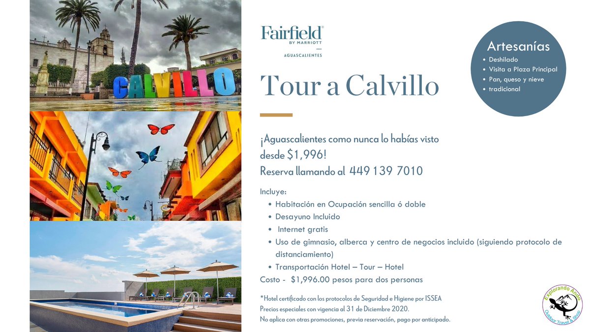 fairfieldags's tweet photo. ¿Siempre quisiste visitar el pueblo mágico de Calvillo? ¡Nosotros te llevamos!El paquete incluye habitación, desayuno, transporte y visitas. Reserva al 449 273 0071 o click en este enlace https://t.co/4AKX1CawhE https://t.co/EVuXj7b1lJ