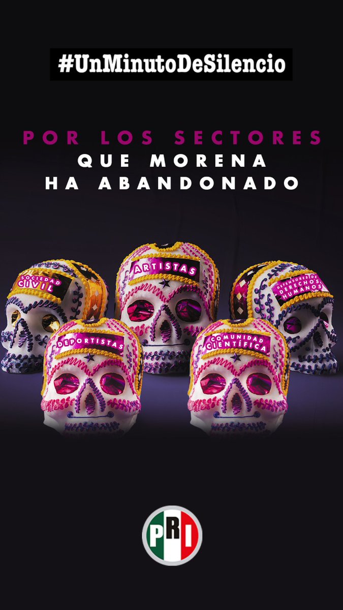 PRI_SLP's tweet photo. México está de luto por las instituciones que han desaparecido durante estos últimos dos años y que trajeron desarrollo a nuestro país. #UnMinutoDeSilencio
@alitomorenoc @caroviggiano @PRI_Nacional https://t.co/3qeeYMM86J