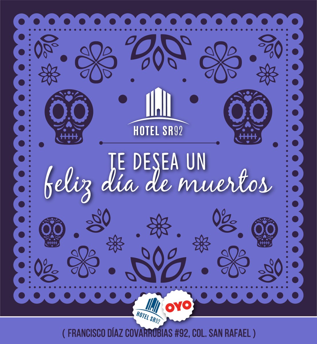 HotelSR92's tweet photo. "La muerte no es más que un giro del tiempo hacia la eternidad." -William Penn.

¡Feliz día de muertos, México!

#HotelRooms #OyoRooms #Mexico #mexicanos #Habitaciones #Travel #ViveMexico #CiudadDeMexico #MexicoCity #HotelLife #VisitMexico #CDMX
#hechoenmexico #vivamexico https://t.co/AjWJJ6guQ3