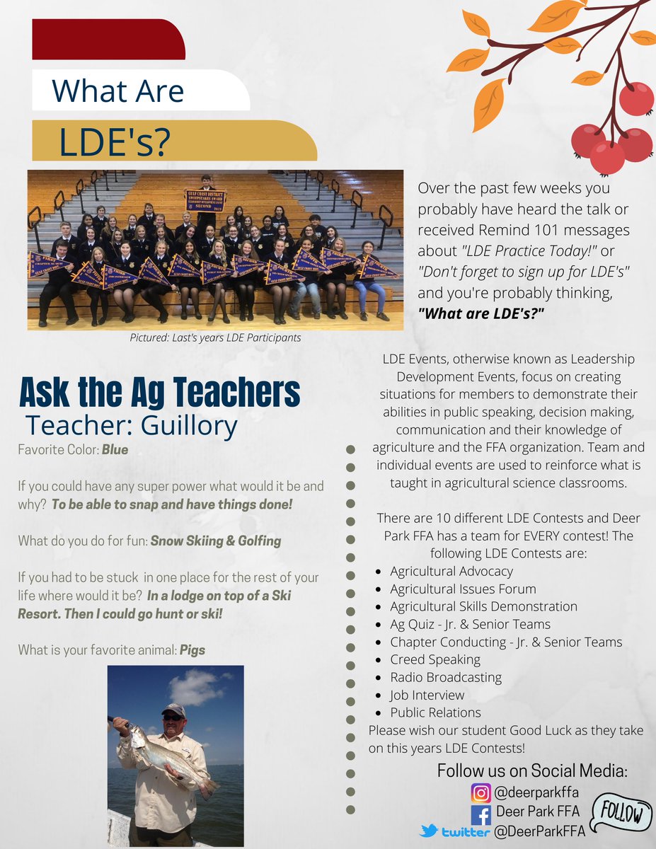 DeerParkFFA's tweet photo. 🍂 How is it already NOVEMBER?! 🍁

Check out our November Newsletter! 
#DPFFA #FFA #DPISD #DPCTE https://t.co/stw9c2jDlx
