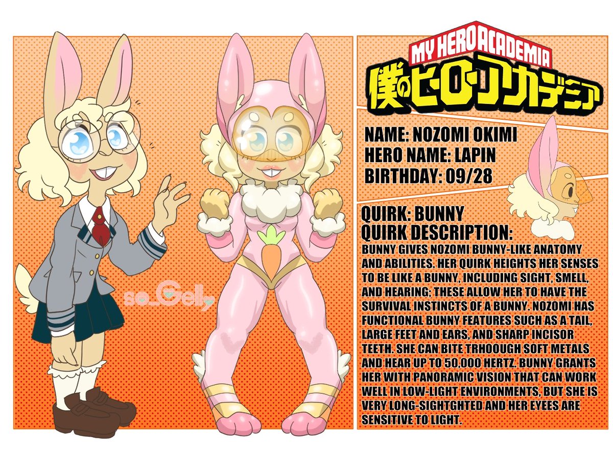 💗I made a bnha oc💗
Her quirk is Bunny! She has a bunny-like anatomy and abilities!
#bnha #BokuNoHeroAcademia #MyHeroAcademia #OC #originalcharacter