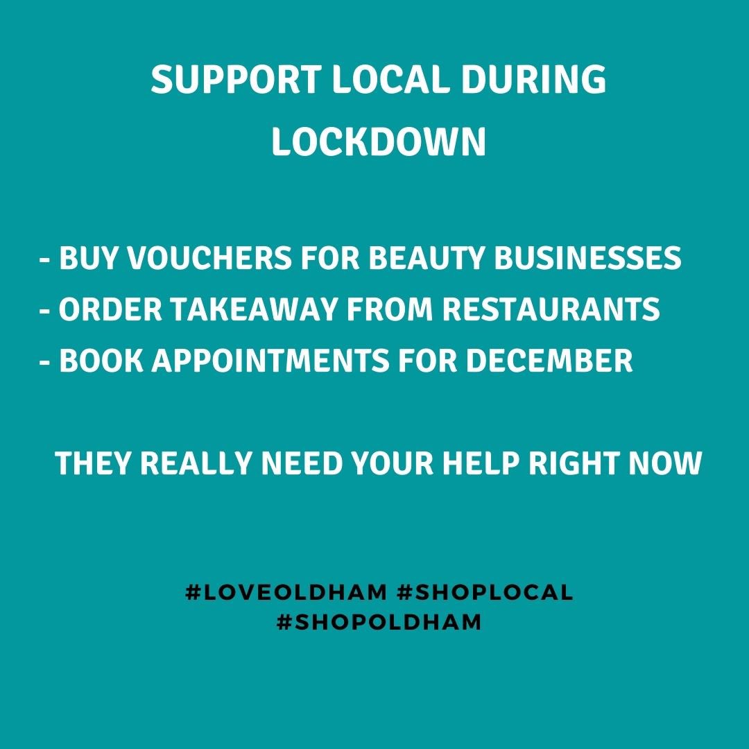#OldhamHour 

Please support our LOCAL businesses in the next few months they need you more than the big nationals, busy LOCAL business means LOCAL people in work earning to support everything else LOCAL. 
#ShopOldham #SupportOldham
