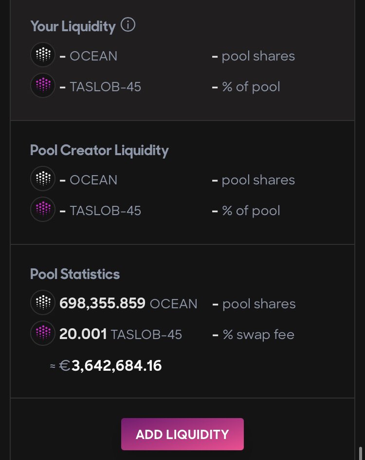 For everyone that wants to ‘stake’ in the  $Ocean market pool, and are afraid of rug pulls; please take a moment to understand the mechanics of the pools and datatokens ! It’s a great concept that is bound to grow exponentially (1/N)