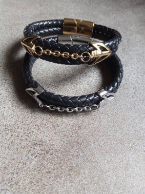 Male Bracelets1st frame: Available in Silver.N3500 each.