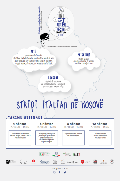 ItalyinKosovo's tweet photo. 🔵Sot fillon #Java e gjuhës italiane në #Kosovë! Tema do të jetë "Italishtja mes fjalëve dhe imazhit: grafitë, ilustrime, #stripa". Me @IICTirana, nisma në #Pejë, #Gjakovë, #Prishtinë dhe në online! 📚💬
👉 Për info: https://t.co/hY7uddcF70
🇮🇹🇪🇺🇽🇰 https://t.co/UIPDWunARz