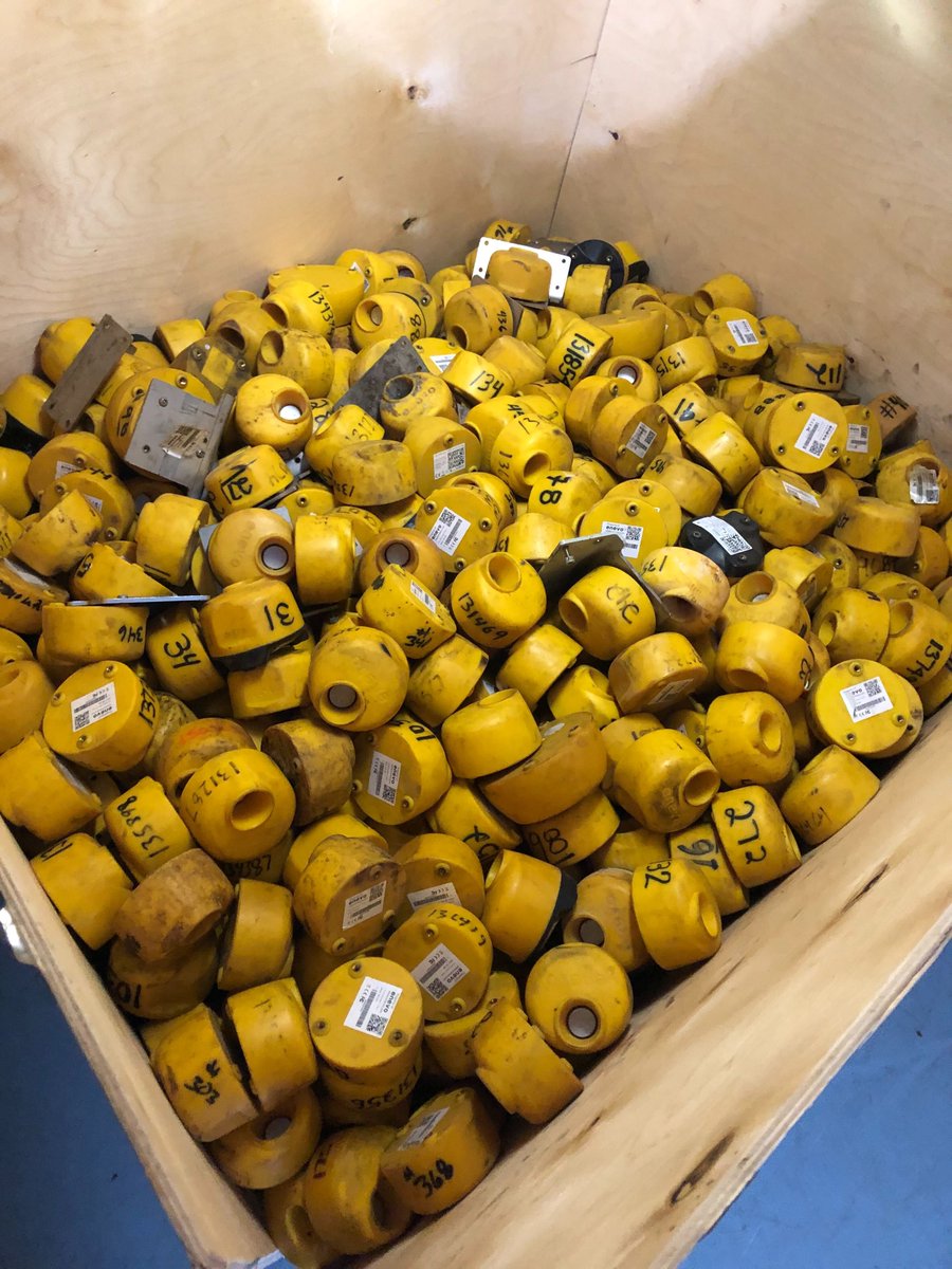 enevo's tweet photo. Leftover Halloween candy or old Enevo sensors? 🎃 🟡 🎃

Our Boston team is preparing old smart waste sensors for proper electronics recycling.

We don't just create tech-powered sustainable waste practices, we must conduct ourselves in the most eco-friendly manner possible. https://t.co/KJpSgEfNn1