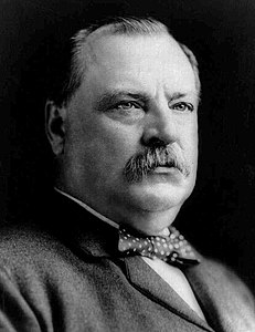 1884 saw the first victory for the Democrats since 1856, with Grover Cleveland and his moustache. Republican loser James G Blaine had a beard, and his running mate John Logan a pretty good moustache.