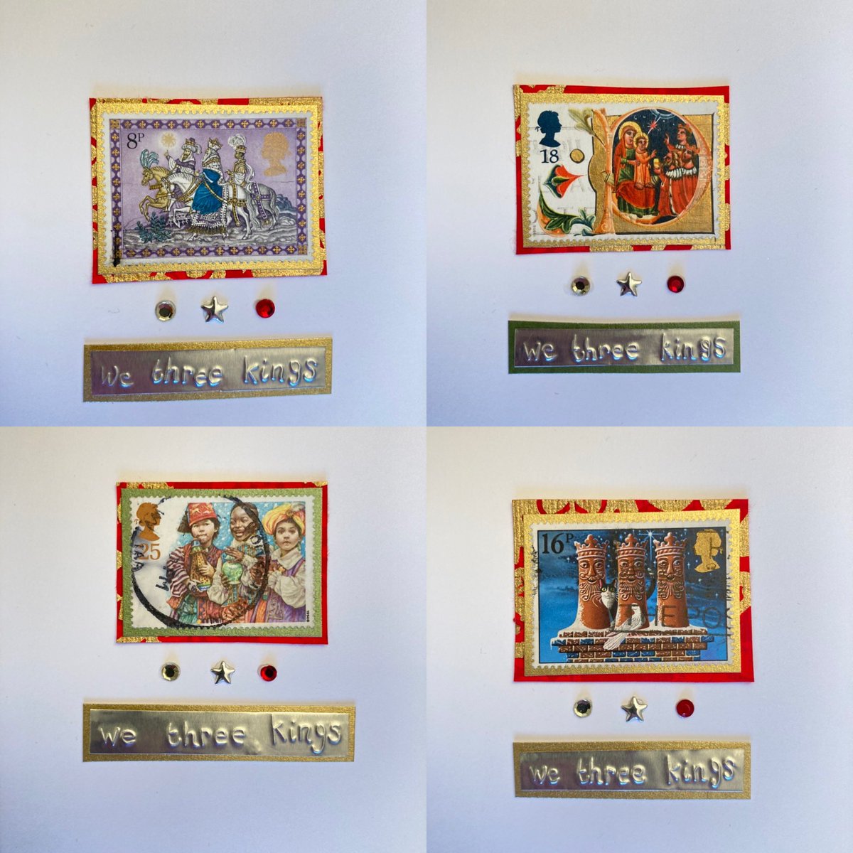 michelleadench's tweet photo. New listings on my Etsy shop. Handmade Christmas cards with vintage GB Royal Mail stamps sold in a set of four with free UK delivery https://t.co/4vglepYII0 #handmade #etsy #christmascards #madebyme #vintageroyalmail https://t.co/8nBa62vhJP