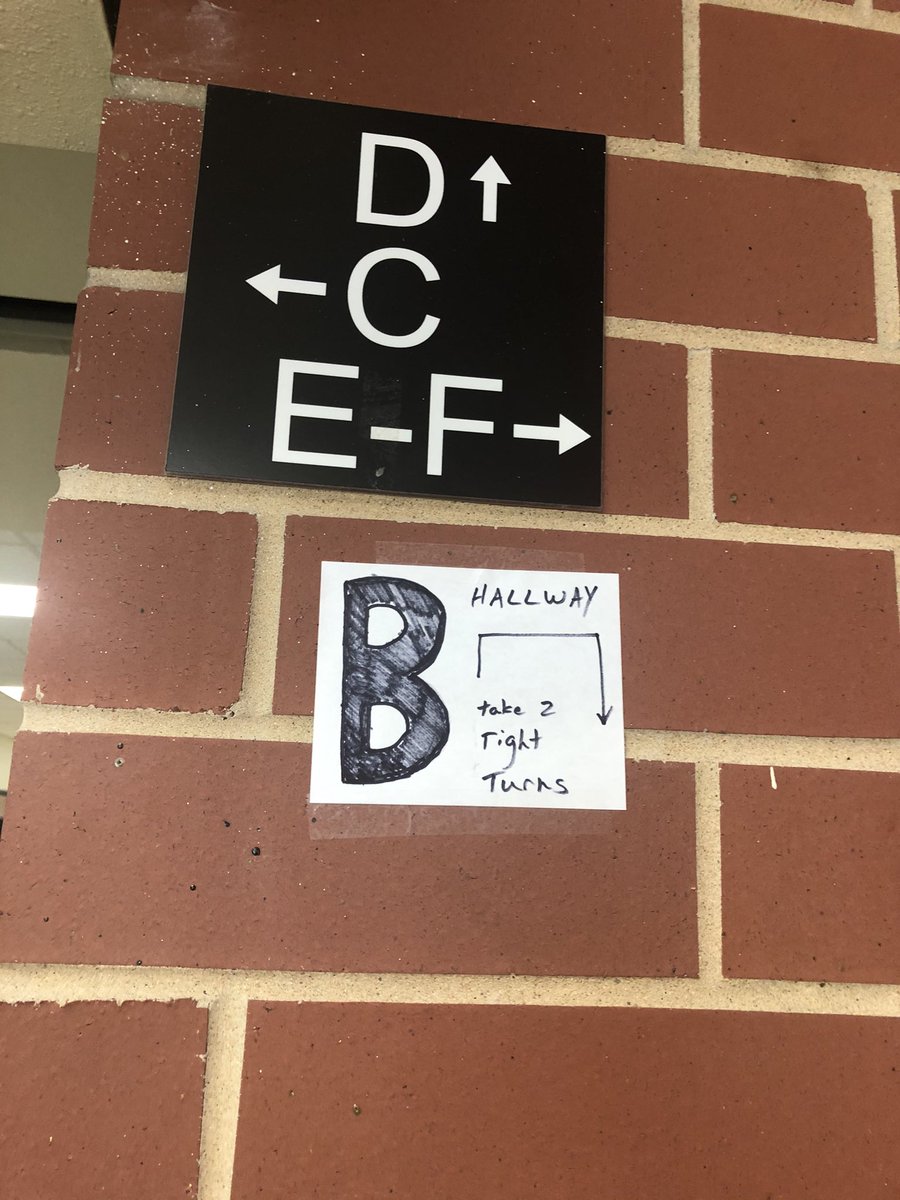 A very helpful addition to the signs when learning your way around <a href="/LakeTravisHS/">LT High School</a> 😆