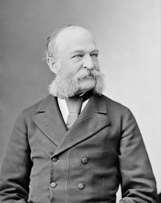 As previously noted, bearded Benjamin Harrison and his well-whiskered Veep Levi P. Morton lost the popular vote but won the electoral college in 1888 against Cleveland and his new bearded running-mate Allen Thurman.