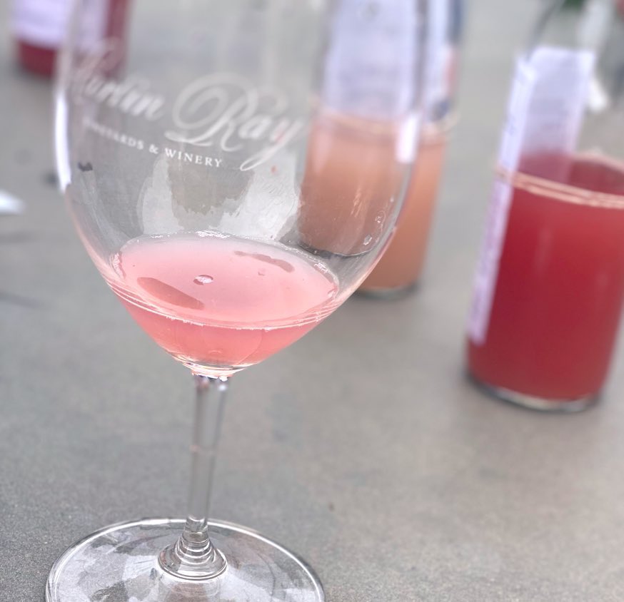 #blending #session with all things #pink...#vintage2020 is almost finished and we are so excited to share them with you! #cheers #fresh #pinotnoir #EstateRosé #MartinRayRosé #AngelineRosé #wine #drinkpink #brightandvibrant