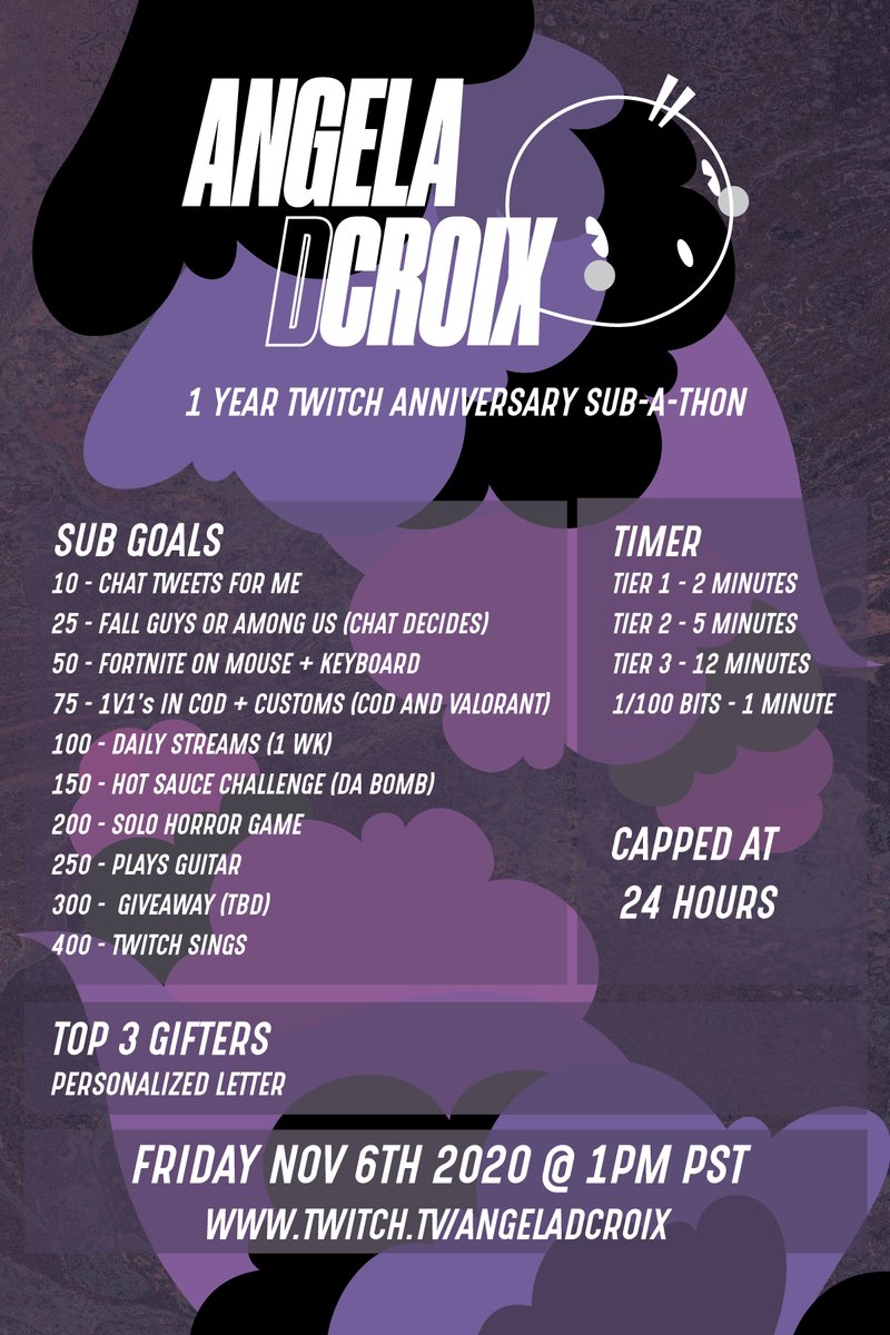 angeladcroix's tweet image. ONE YEAR ON TWITCH! come hang out :)