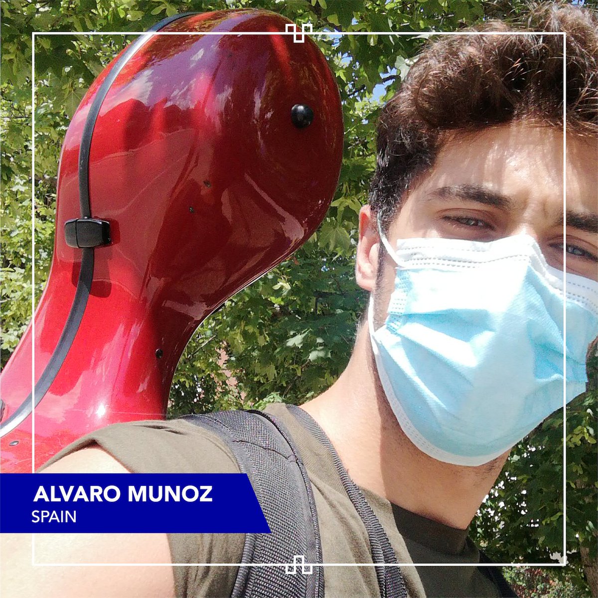 UKIntCenter's tweet photo. Today we have Alvaro Munoz from Madrid, Spain🇪🇸 for our #AmbassadorMonday series. He's a neuroscience &amp; cello performance major at UK🎻 "Try your best &amp; take advantage of every opportunity you get, Go Cats!"#MaskUp #ProtectRespect #InternationalAmbassador https://t.co/7usdcZlMZ4