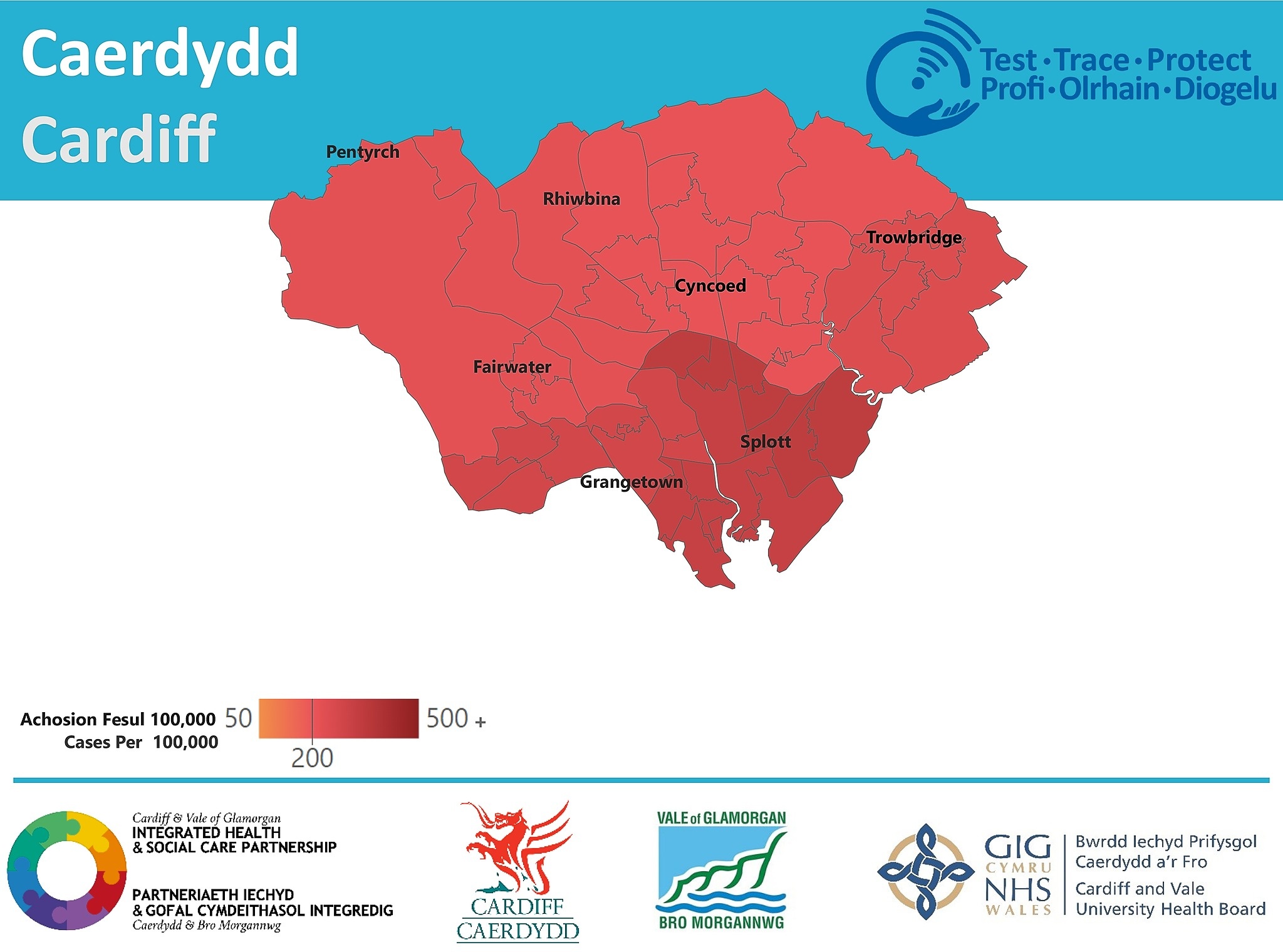Cardiff Council On Twitter This Map Presents Covid19 In The Same Way As Care Services Are Organised In Cardiff It Reflects Areas In Which People Mostly Live Work And Shop This Means