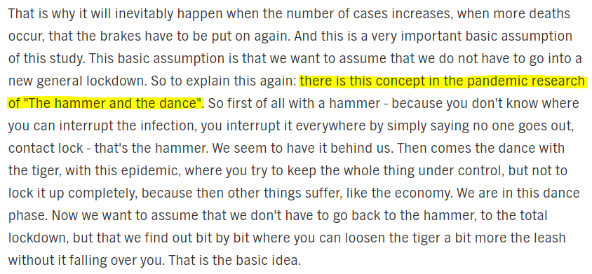 6/ Professor Christian Drosten, co-inventor of the COVID PCR test, later refers to: “this concept in the pandemic research of ‘The hammer and the dance.’” But this is a baldfaced lie—the term has no history, it appeared out of thin air on March 18. https://www.ndr.de/nachrichten/info/41-Coronavirus-Update-Der-Tanz-mit-dem-Tiger,podcastcoronavirus210.html