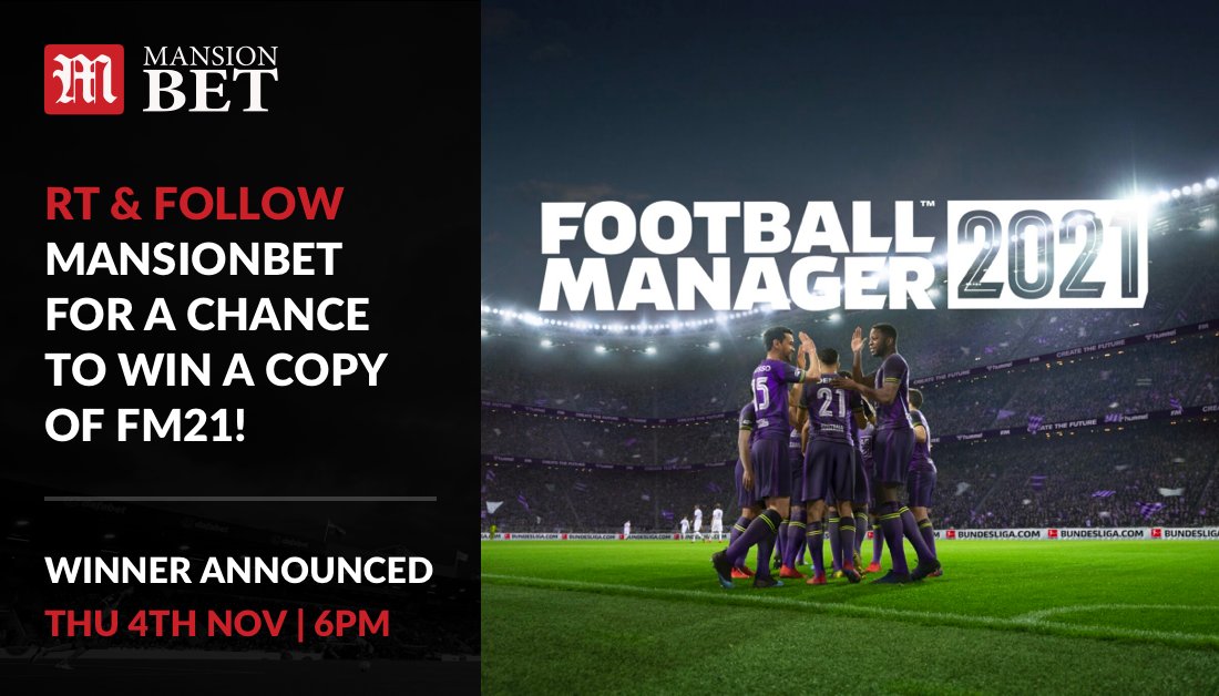 MCCCSHCas's tweet photo. 🚨 FOOTBALL MANAGER 2021 GIVEAWAY! 🚨

To enter, simply:

1. Follow @MansionBet 
2. RT this tweet

One lucky winner announced on Thursday at 6:00pm! 🥳

#FM21 

18+ | T&amp;Cs: https://t.co/tNDSOH7PLd https://t.co/YJ0vuIrbwU