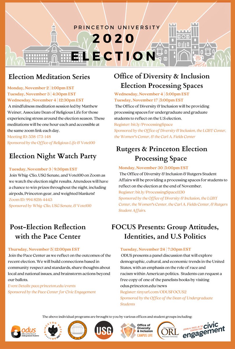 pace_princeton's tweet photo. Let's meditate, watch, reflect, and talk together! #Election2020 events at #PrincetonU . #VirtualPrincetonU #Vote100 @OrlPrinceton @WhigClio @RutgersSA https://t.co/mGXblzh2vf