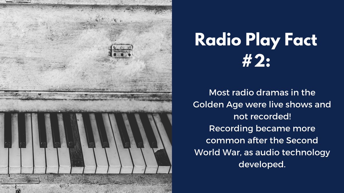Radio Play Fact #2: Most radio dramas in the Golden Age were live shows and not recorded! Recording become more common after the Second World War as audio technology developed.
RSVP to our listening party event here: forms.gle/1TfdHgHbxKKtH5…