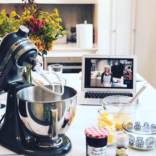 awclondonorg's tweet photo. Name a sweeter way to start the week than by baking a classic #VictoriaSpongeCake (and homemade raspberry jam and vanilla buttercream)?! Part 2 of our British Baking Class series was another success! Come join us next week as we learn how to bake #WelshCakes and #LemonCurd 👩‍🍳 https://t.co/Ia5p6V4bby