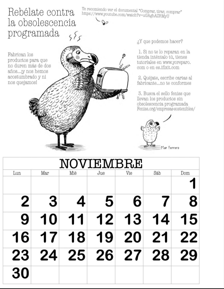 LFdCesmas's tweet photo. #Noviembre 
Rebélate contra la #Obsolencia programada y busca soluciones antes de desechar. Las hay 👌🏼

No compres-tires-compres ‼️

Busca el sello #Feniss que llevan los productos sin obsolencia programada 👀

@AlejandroSanz 
@LFdCesmas 

➡️ https://t.co/GX3ZExtc9B https://t.co/dwuHixlehQ