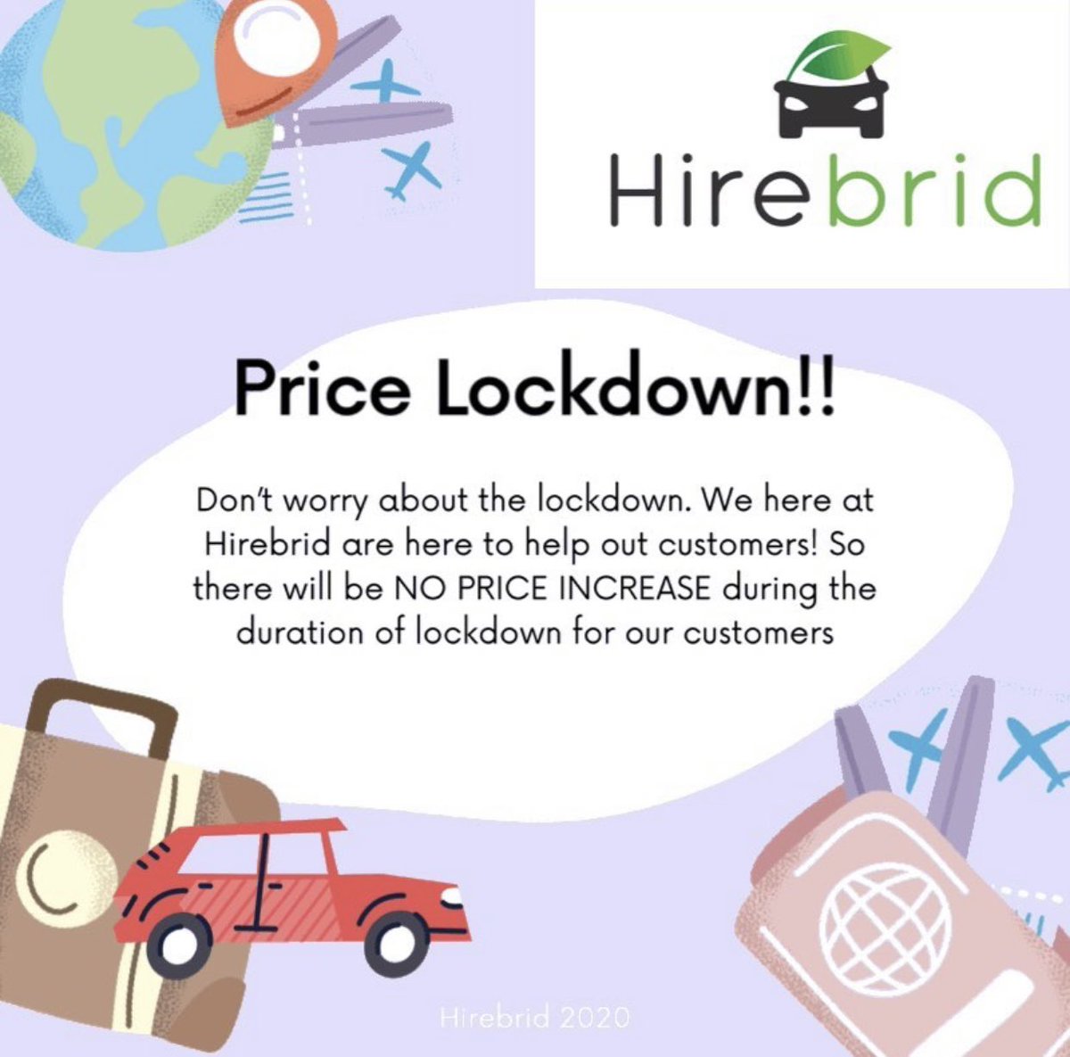 HireBrid's tweet photo. #pricelockdown Hirebrid is locking down the prices for all of our customers for the next month! This means that you will not be facing increased charges due to the lockdown! We care about our customers! Hirebrid cares! https://t.co/3jgBvYE8he