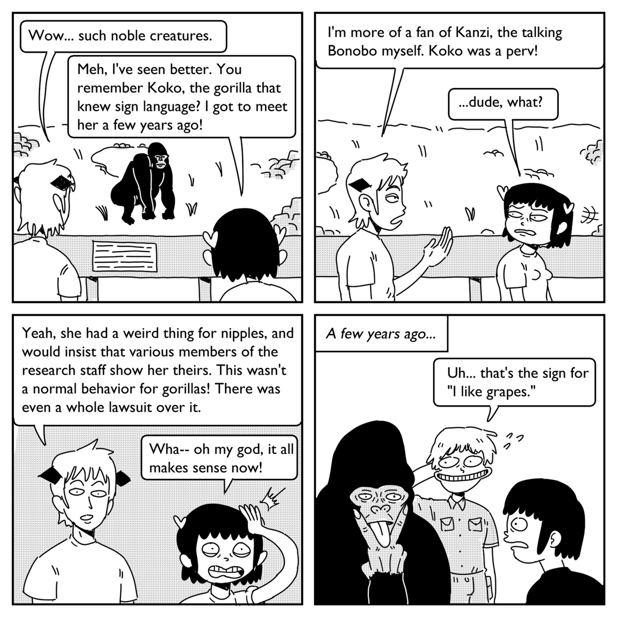 Two Friends Discuss Apes 
