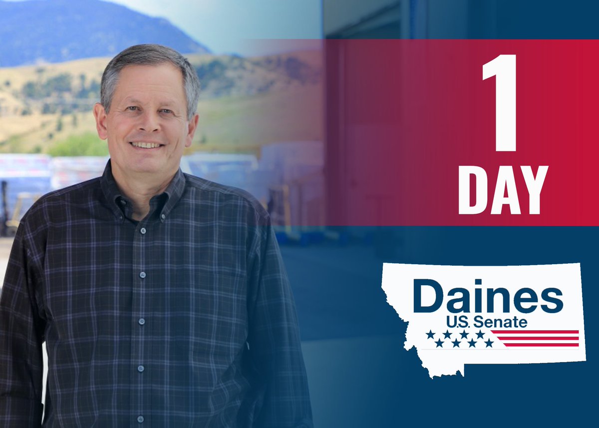 Folks, we're only ONE day away from Election Day! Take your ballots to your local county election office TODAY so we can GET THIS DONE! #mtsen #mtpol