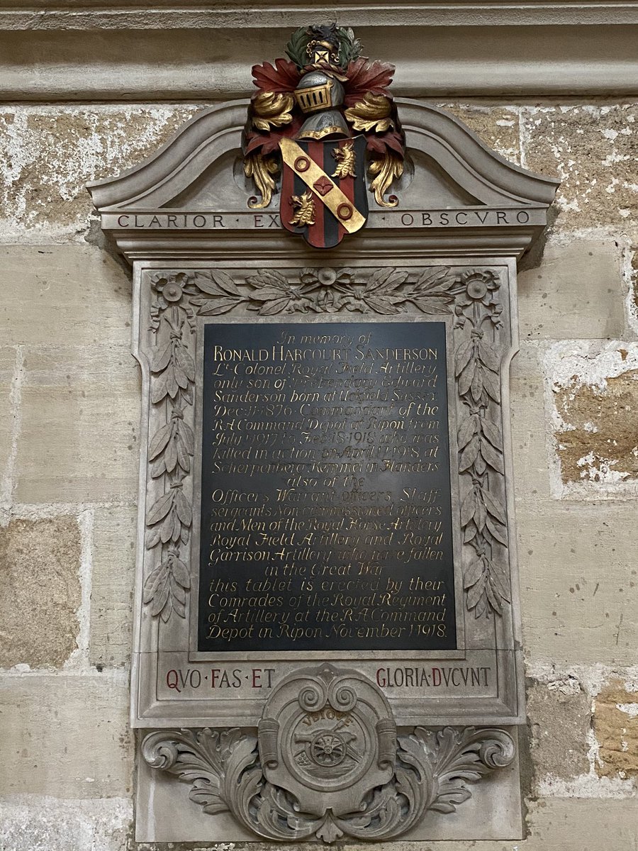 There was precedent then for this vicarious form of memory and repatriation well before the war. The north transept also holds these amazing memorials for the fallen in the  #FWW Before I explore them - what was Ripon’s role in the  #FWW ?